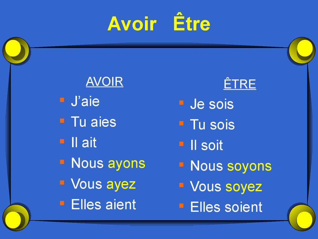 Avoir etre