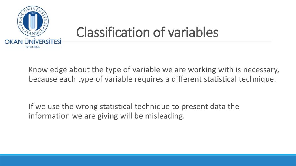 Classification of variables