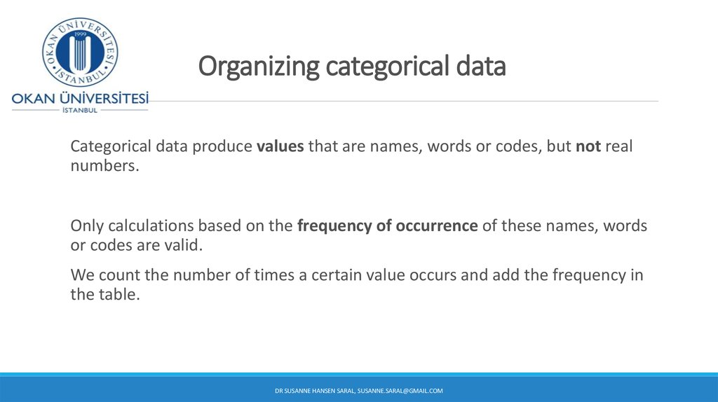 Organizing categorical data