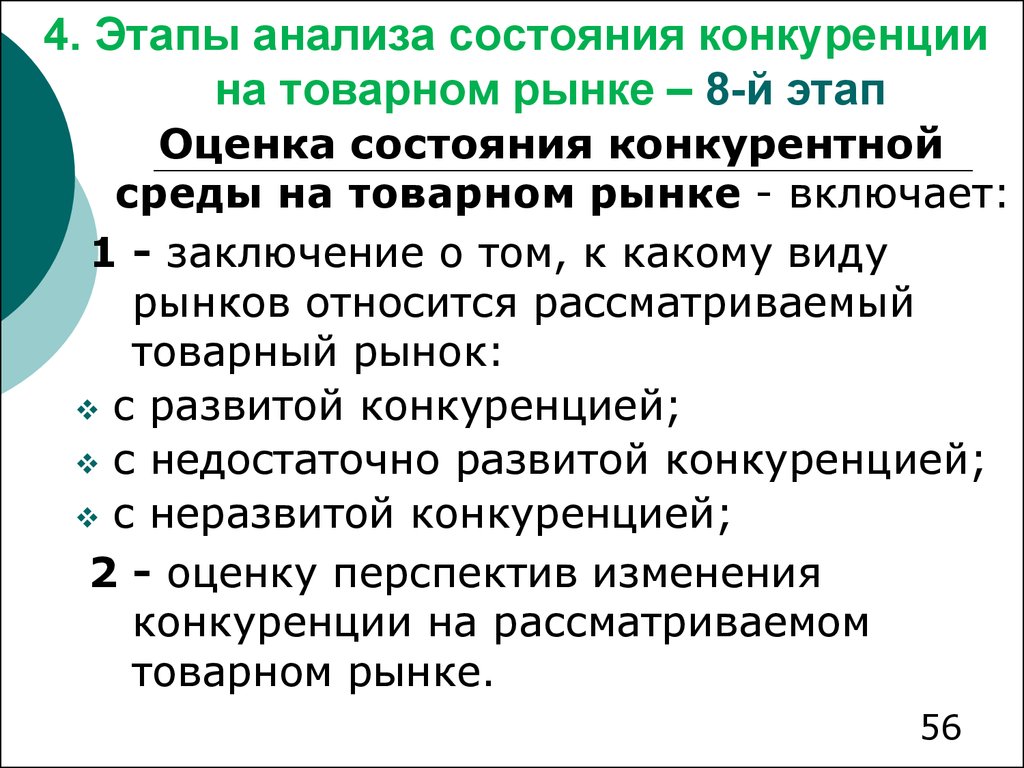 Порядок анализа товарных рынков