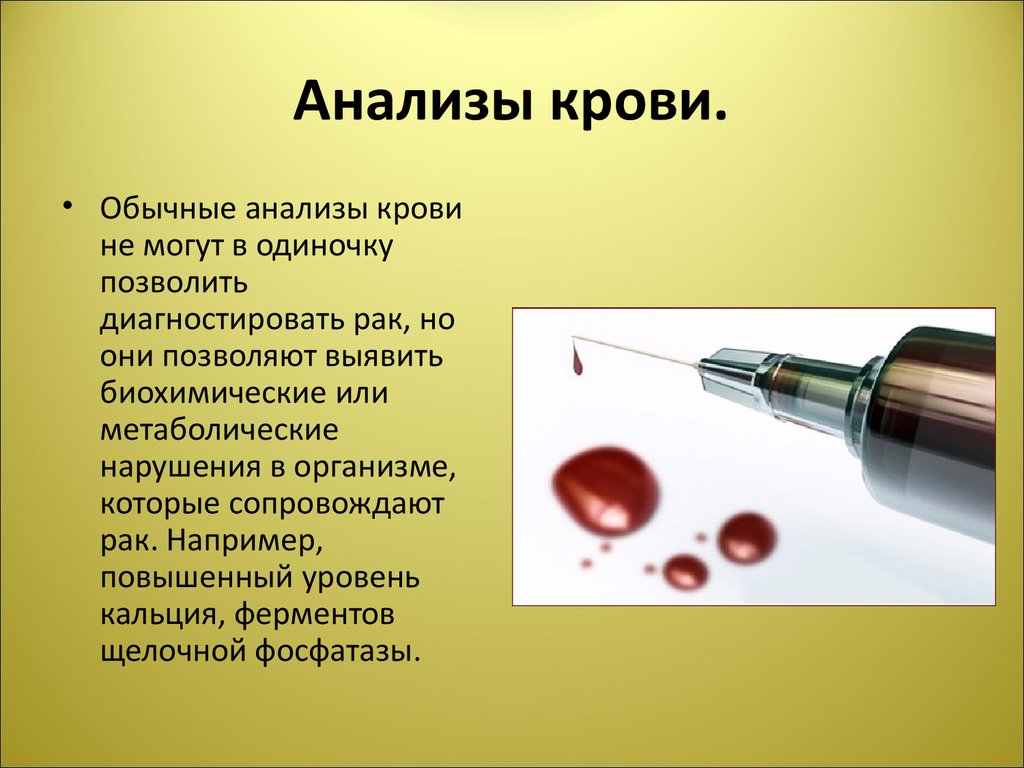 Анализы крови.