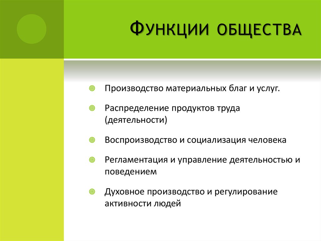 Функции общества воспроизводство и социализация человека