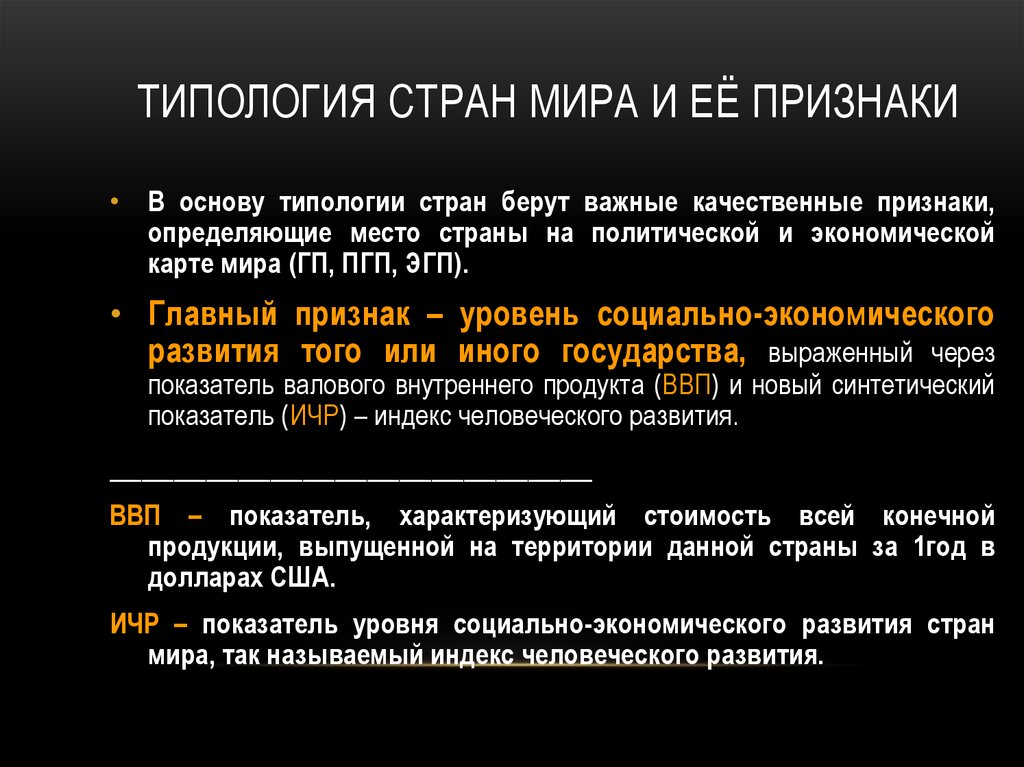 Презентация типология стран