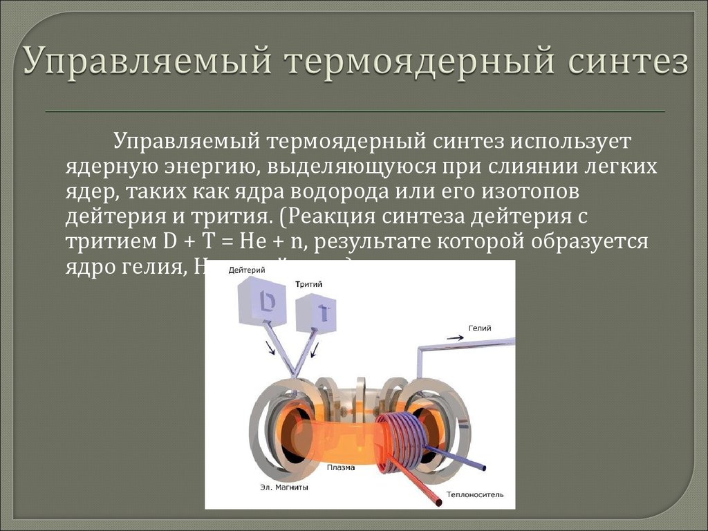 Управляемая термоядерная реакция презентация