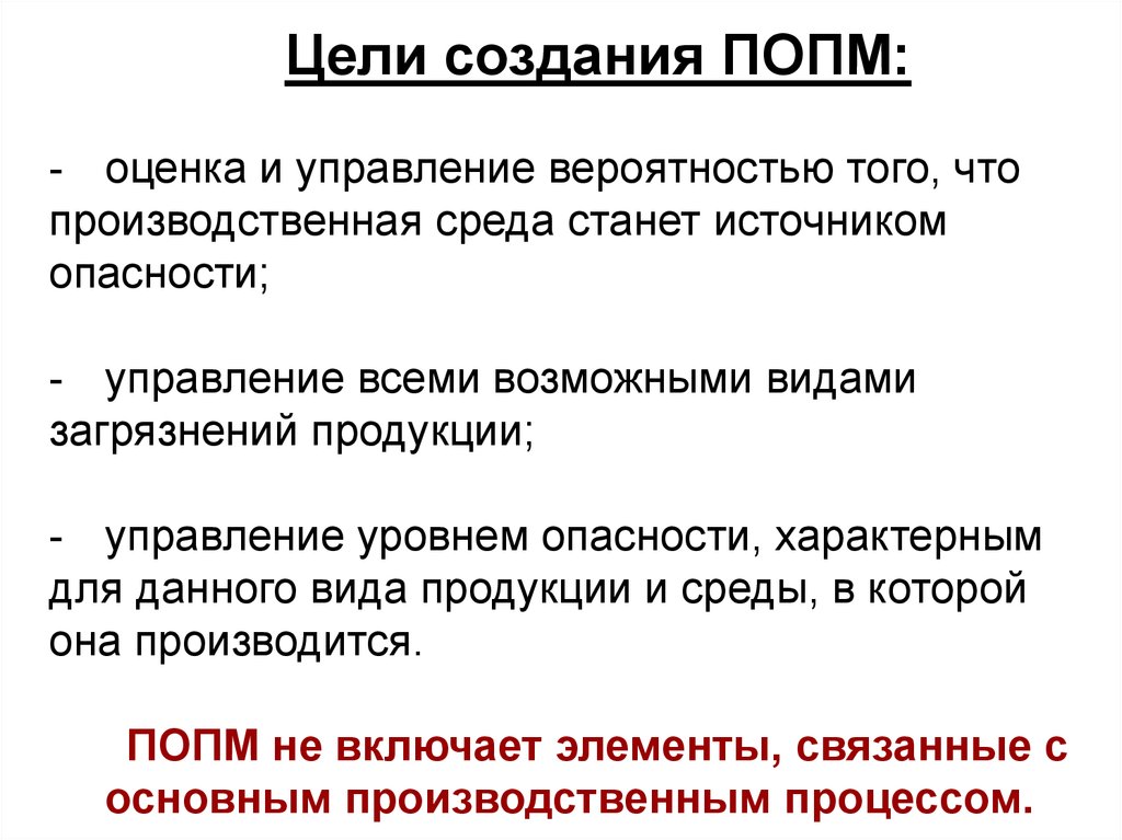 Попм. Цели управления производственной средой. Цели создания магазина.