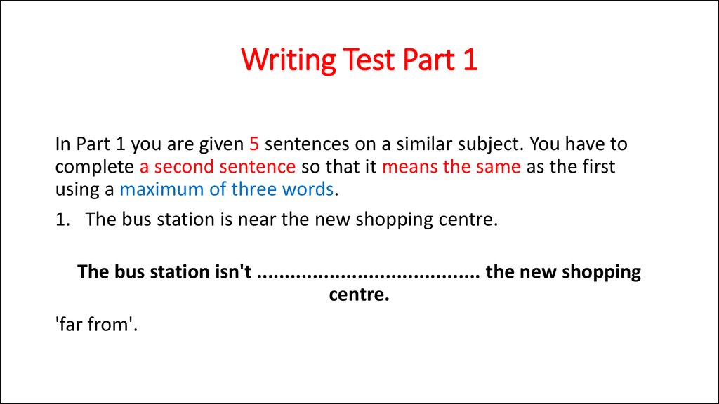 Writing Test Part 1