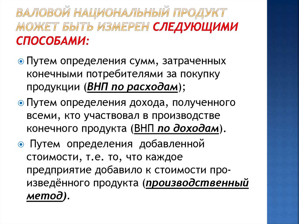 Валовой национальный продукт это