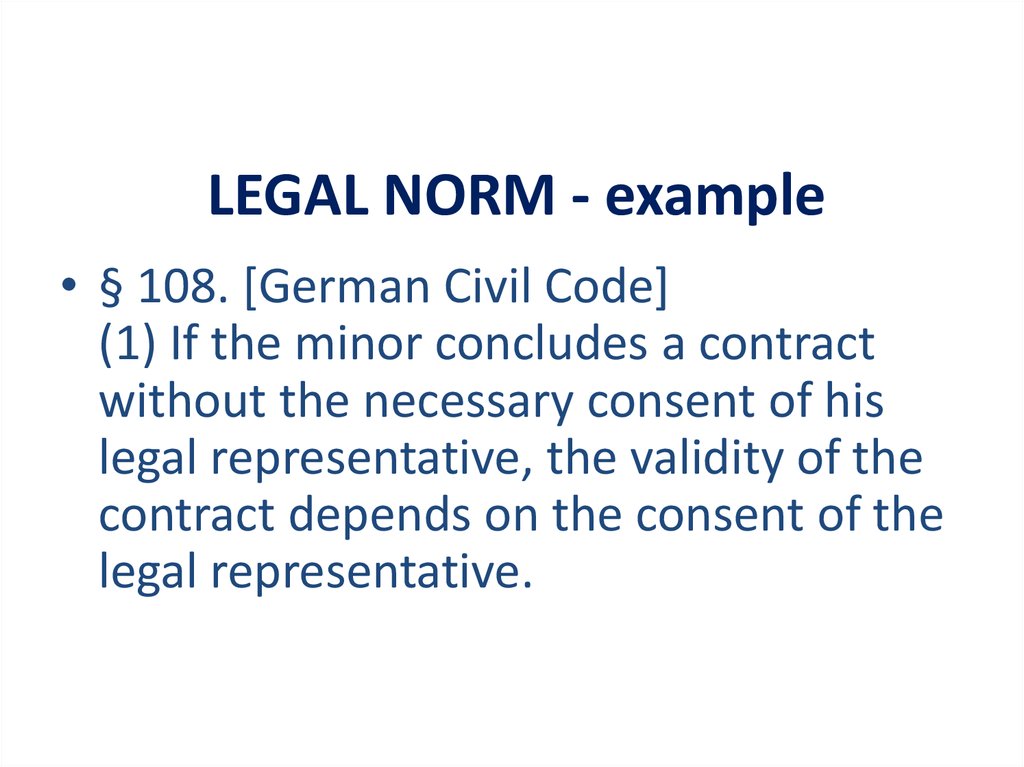 LEGAL NORM - example