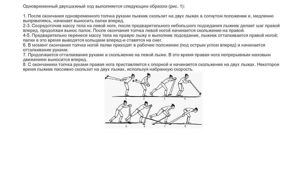 Попеременный двухшажный ход на лыжах конспект