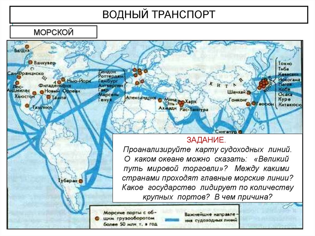 Карта мира мировой транспорт