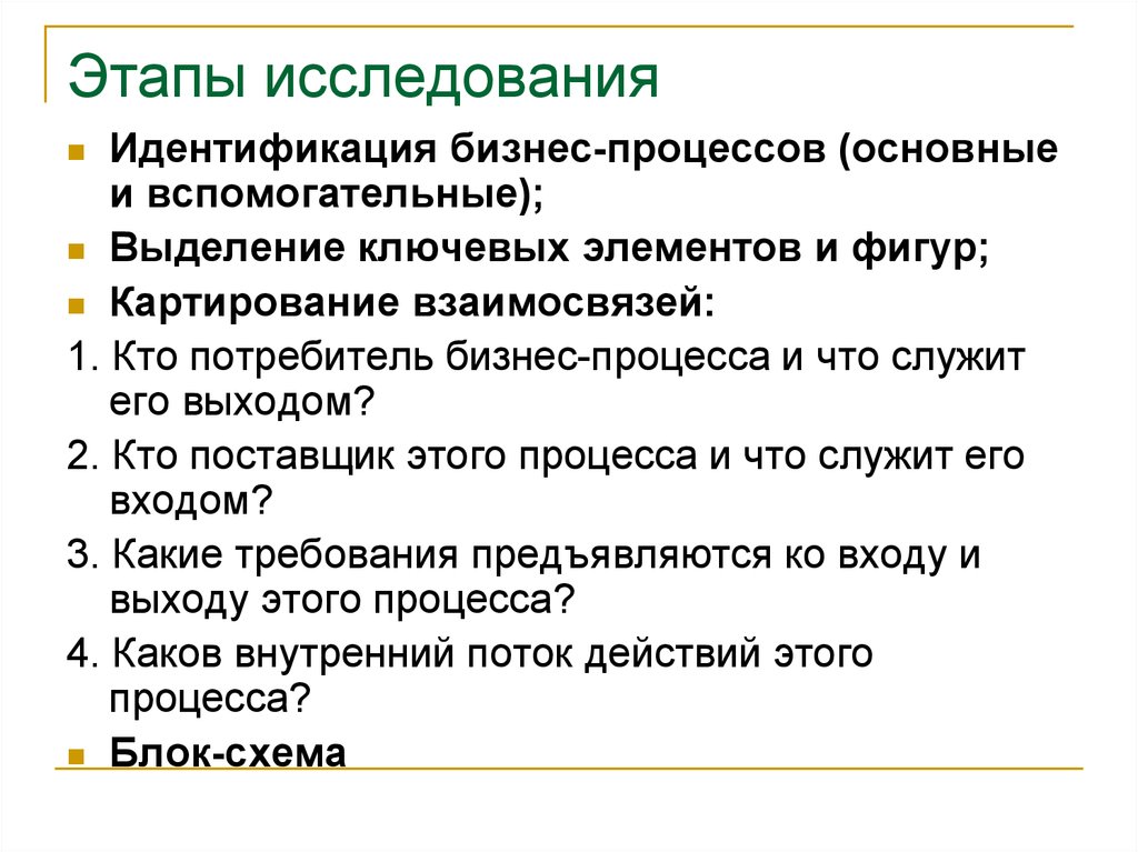 Основные этапы исследования. Основные этапы исследовательского процесса. Стадии идентификационного исследования. Этапы опроса. Стадии опроса.