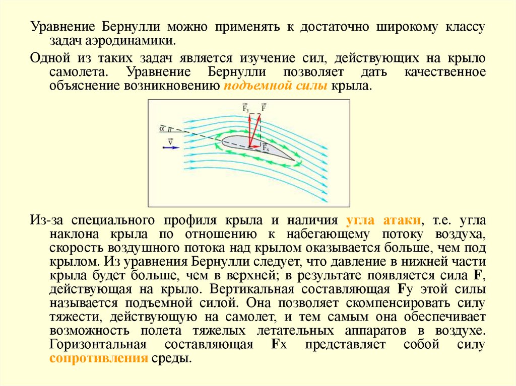 Закон бернулли. Уравнение Бернулли и подъемная сила крыла. Подъемная сила крыла формула Бернулли. Подъемная сила крыла самолета уравнение Бернулли. Формула Бернулли подъемная сила.