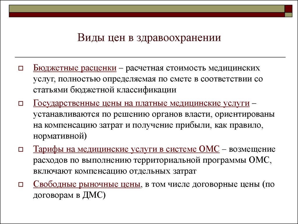 Какие виды цен. Виды цен в здравоохранении. Виды цен на медицинские услуги. Типы стоимости в здравоохранении. Особенности ценообразования в здравоохранении.