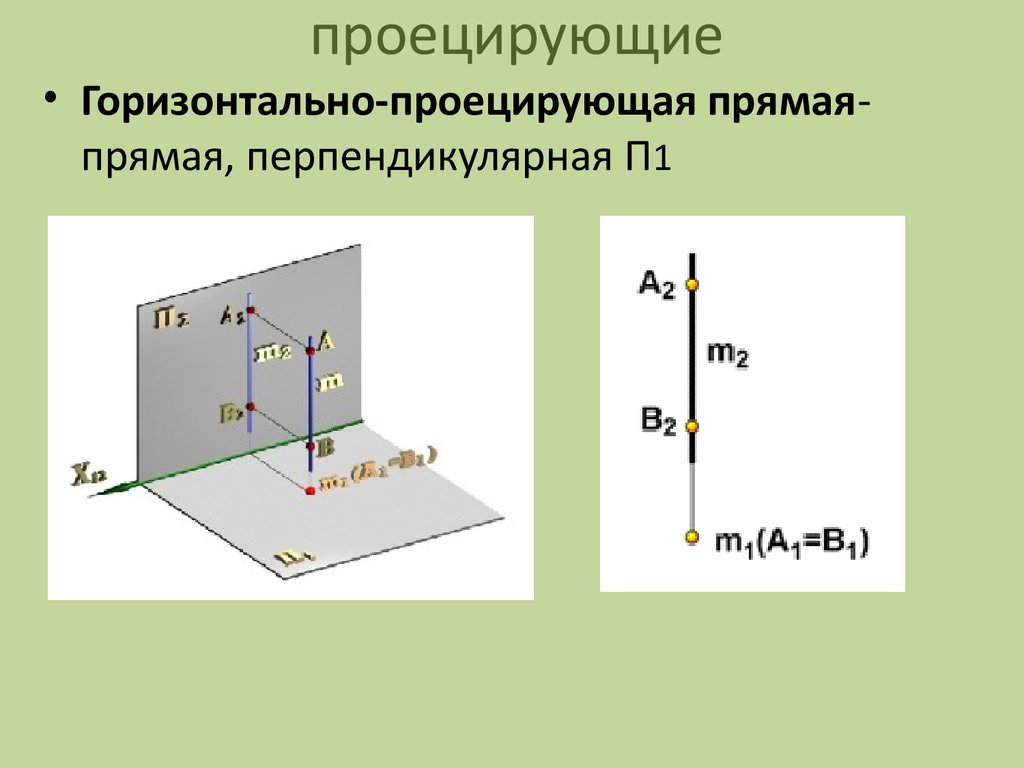 Горизонтально это как. Проекция горизонтально проецирующей прямой на п1. Горизонтально проецирующая перпендикулярная п1. Горизонтально проектирующая прямая. Горищонтально проециркющая прямпвя.