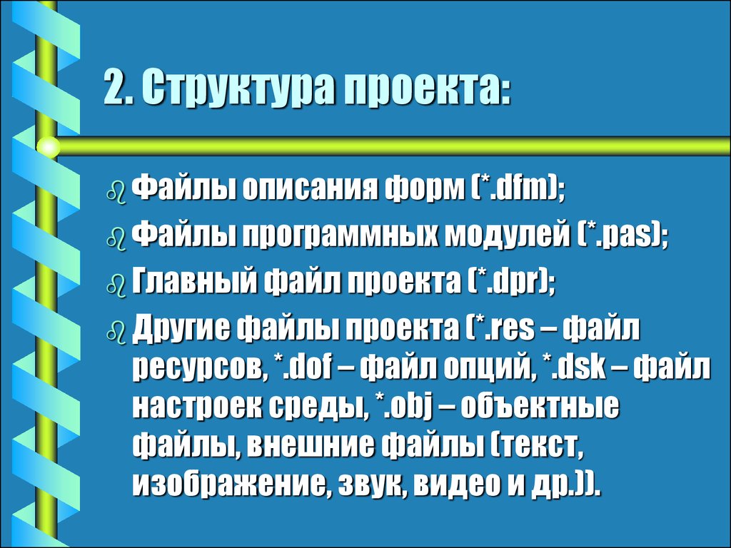 Формат проекта. Файл для проекта. Структура проекта Делфи файлы проекта. Описание файла. Как описать Формат проекта.