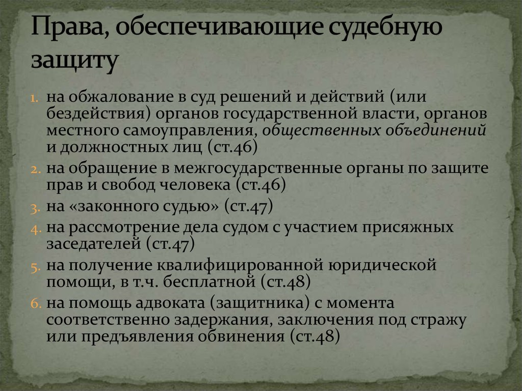 Судебная защита прав и свобод человека и гражданина презентация