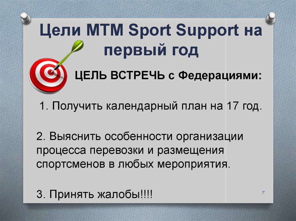 Цели MTM Sport Support на первый год