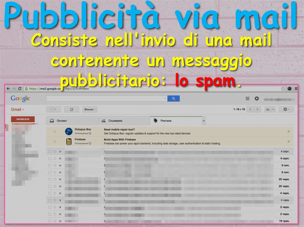 Pubblicità via mail