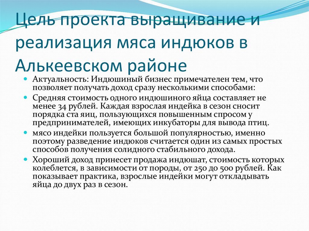 Бизнес план разведение индюков в домашних условиях