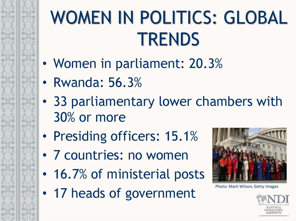 WOMEN IN POLITICS: GLOBAL TRENDS