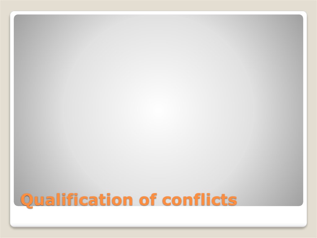 Qualification of conflicts