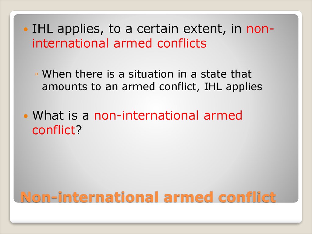 what is noninternational armed conflict