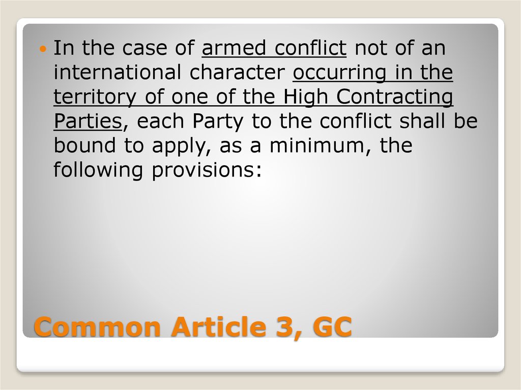 does common article 3 apply to non-international armed conflict