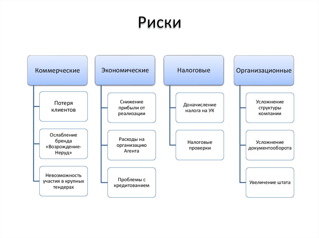 Возможные риски при реализации проекта бизнес план