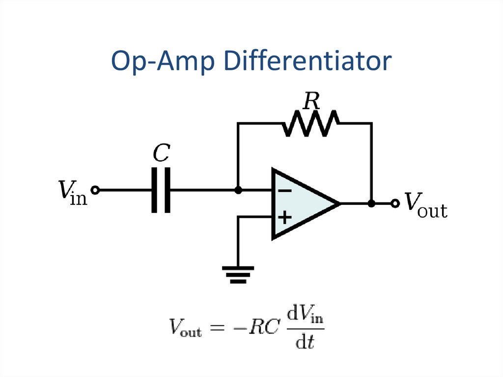 Дифференциатор. Электронный дифференциатор. Single Supply op amp. Дифференциатор с катушкой. Op amp diff amp.