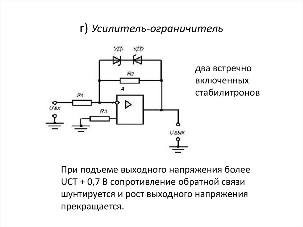 Схемы усилителей ограничителей