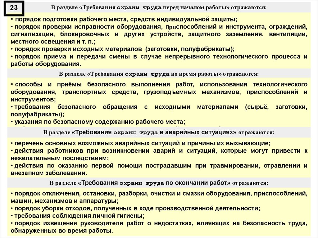 Порядок испытания. Порядок подготовки рабочего места средств индивидуальной защиты. Порядок проверки подготовки рабочего места. Требования охраны труда перед началом работы. Требования по охране труда перед началом работы.