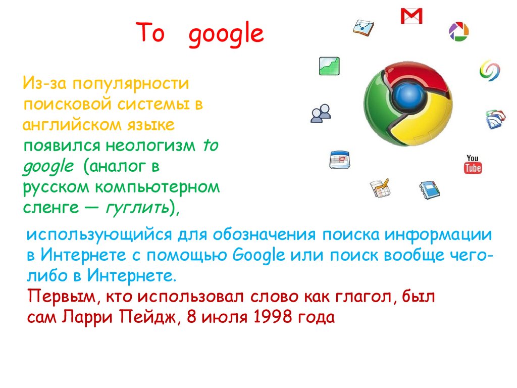 История создания поисковой системы Google - презентация онлайн