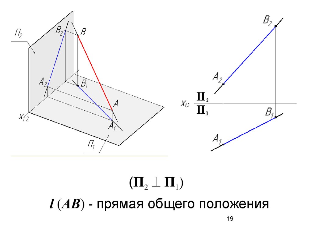 Проекция отрезка на прямую. Прямые общего положения Начертательная геометрия. Проекции прямой общего положения. Чертеж отрезка прямой общего положения. Прямая общего положения на чертеже.