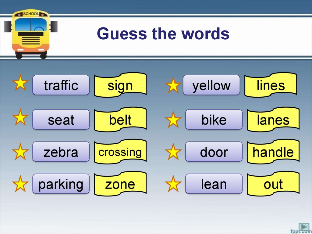 Match the words 1 traffic