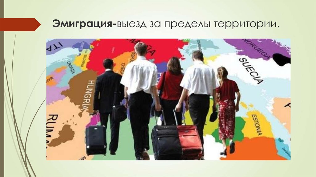 Эмиграция-выезд за пределы территории.