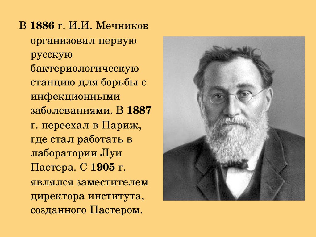 Что открыл мечников в биологии. Мечников и.и. (1845-1916).