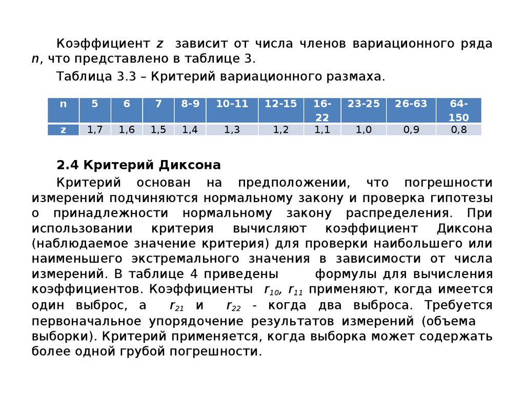 Критерий диксона