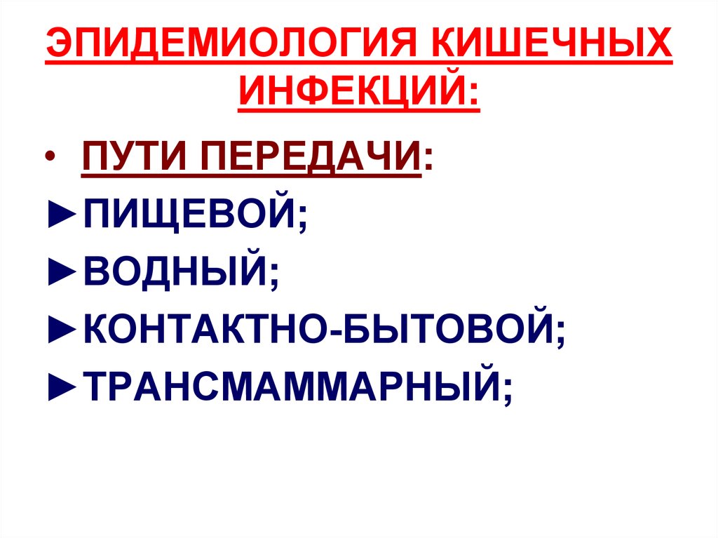 Эпидемиология кишечных инфекций презентация