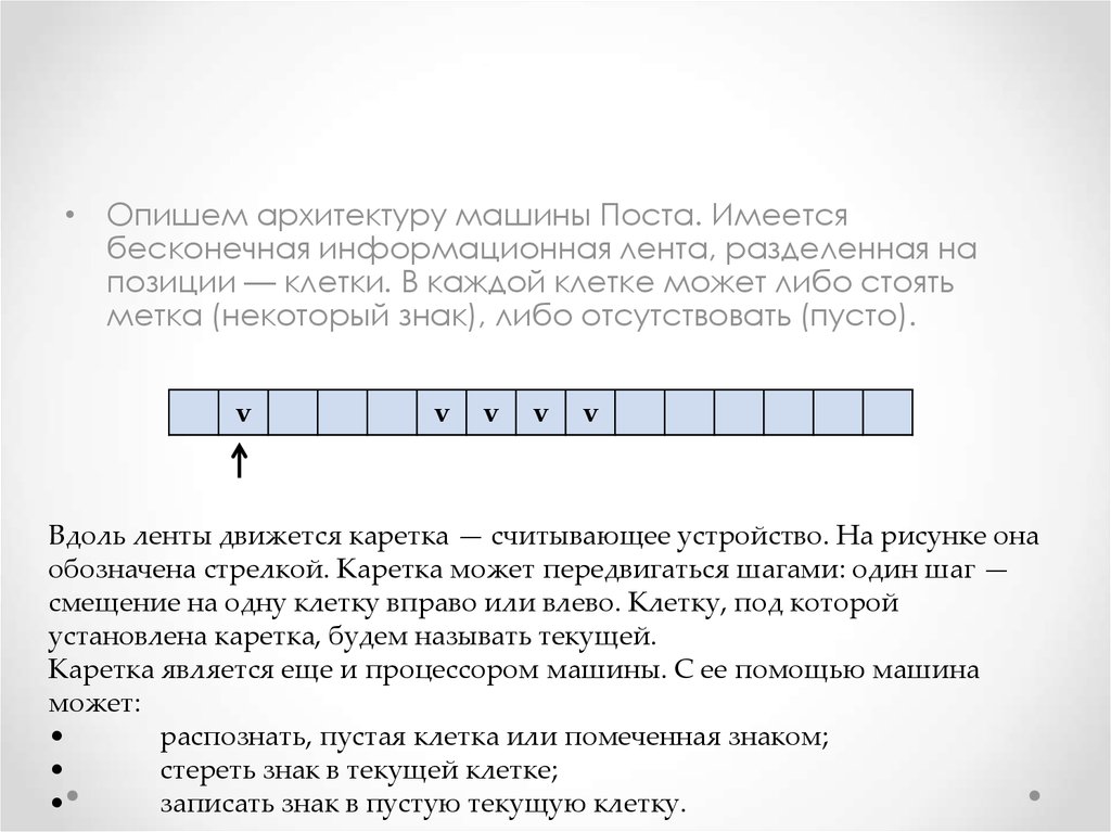 Алгоритмическая машина поста презентация