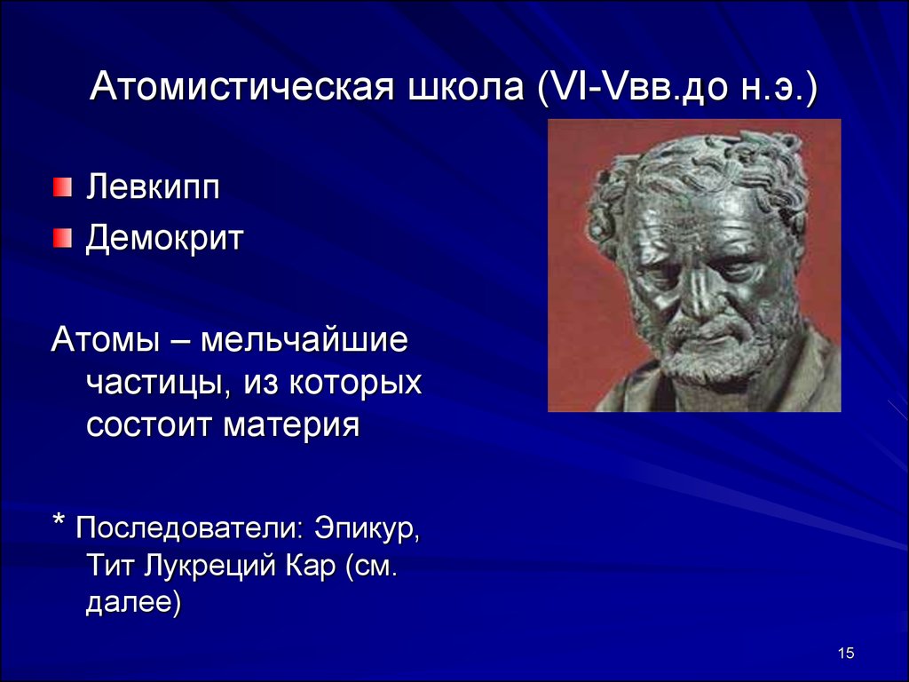 Демокрит философская школа. Атомистическая школа Демокрита. Демокрит и школа атомистов. Атомизм Демокрита. Атомизм Левкиппа.