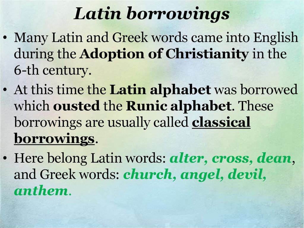 Реферат: Types of borrowings