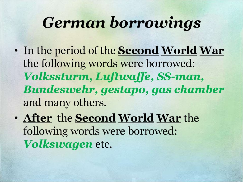 German borrowings