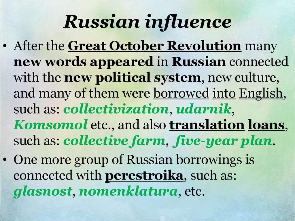 Russian influence