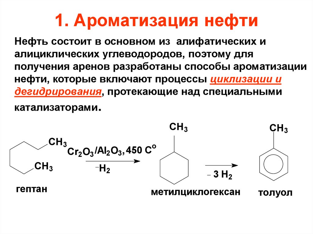 Метилциклогексан каталитическое дегидрирование