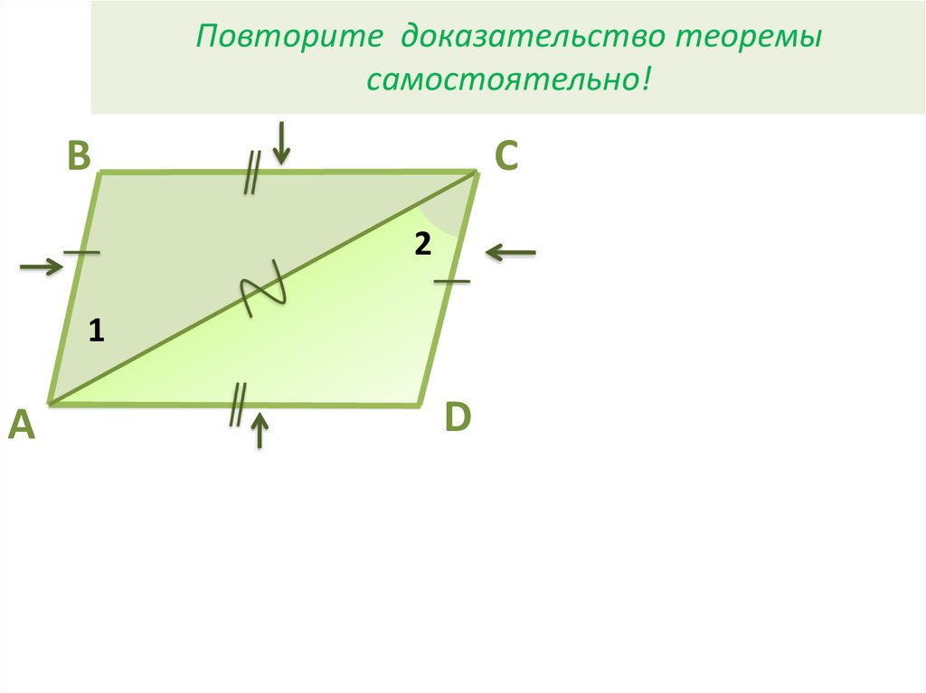 Теорема доказана будет. Признаки параллелограмма доказательство. Теорема параллелограмма. Презентация на тему параллелограмм. Доказательство теоремы параллелограмма.