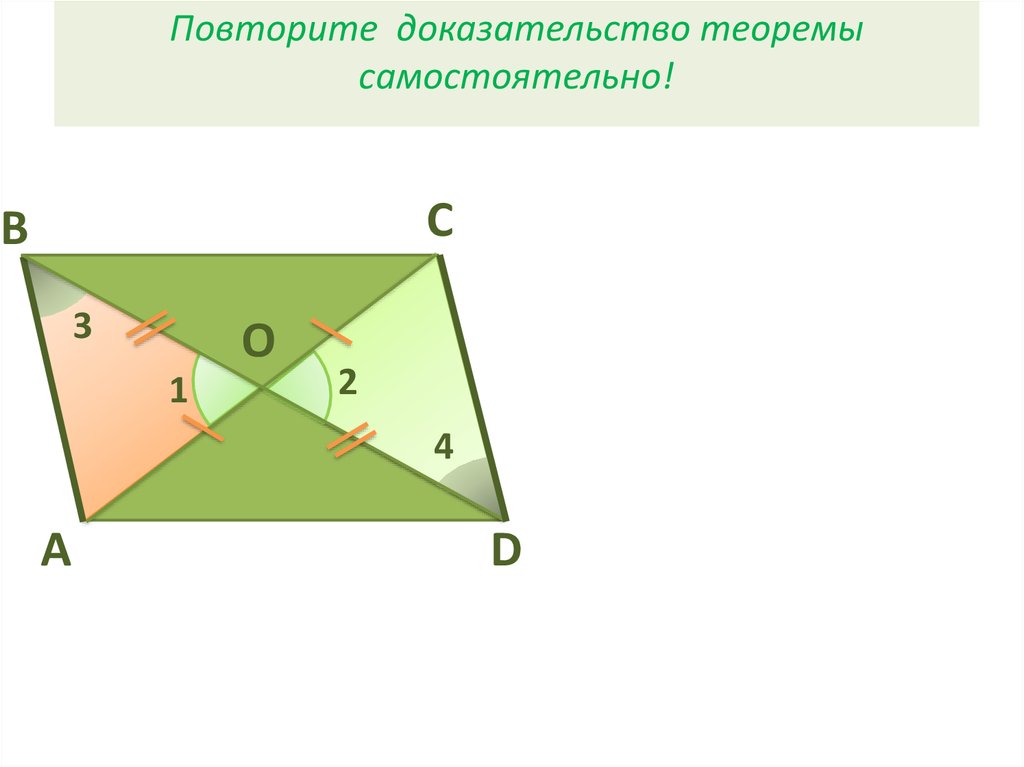 Теорема параллелограмма 8 класс доказательство