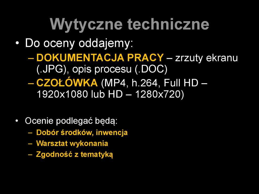 Wytyczne techniczne