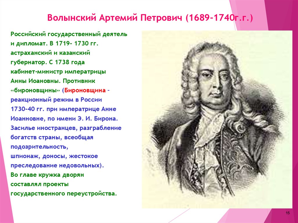 Волынский Артемий Петрович (1689-1740г.г.)