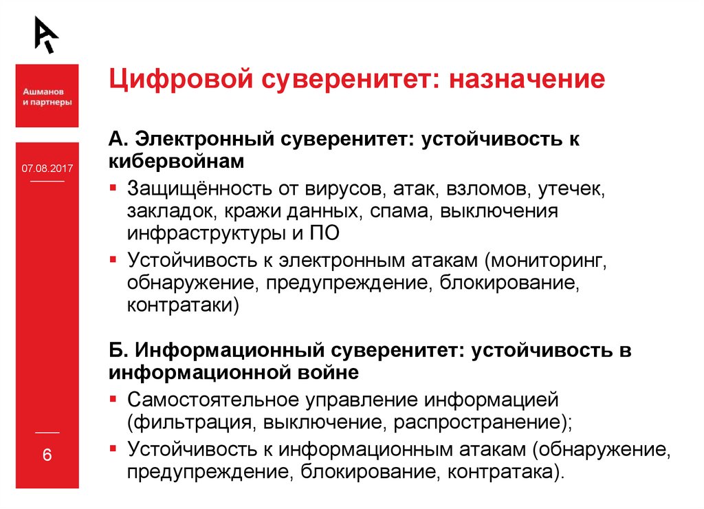 Цифровой суверенитет: назначение