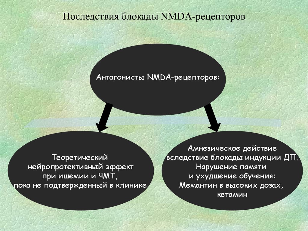 Последствия блокады NMDA-рецепторов